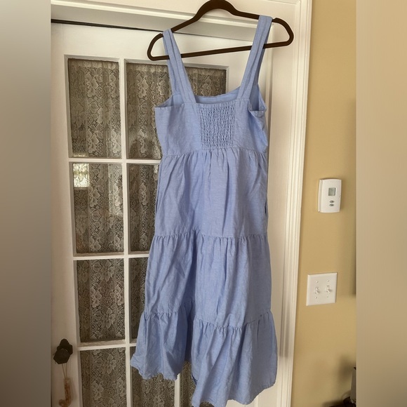 Lands End Linen/Cotton Tiered Dress.  Size 4 - Picture 3 of 4